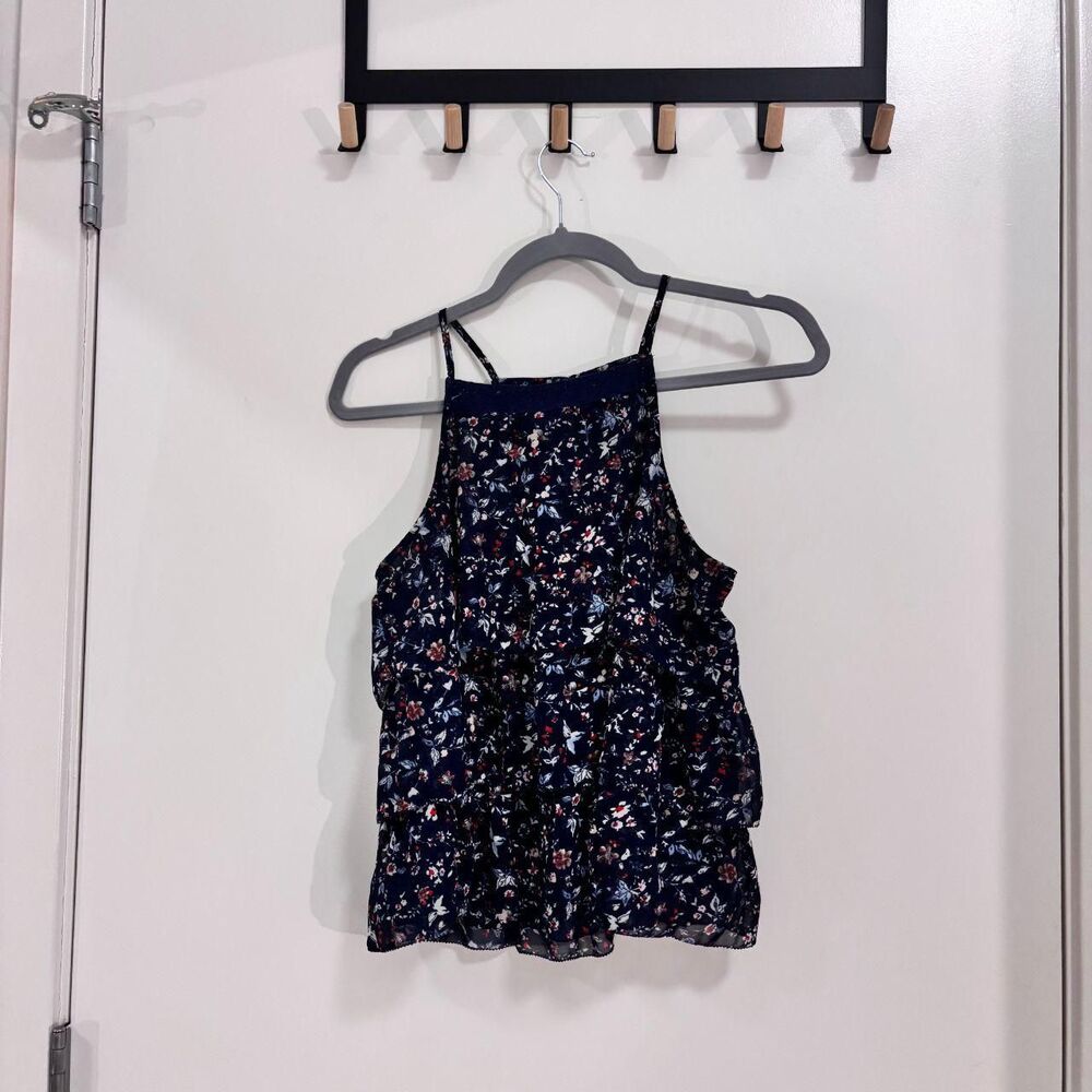 Abercrombie-fitch Women's Navy and Blue Blouse
